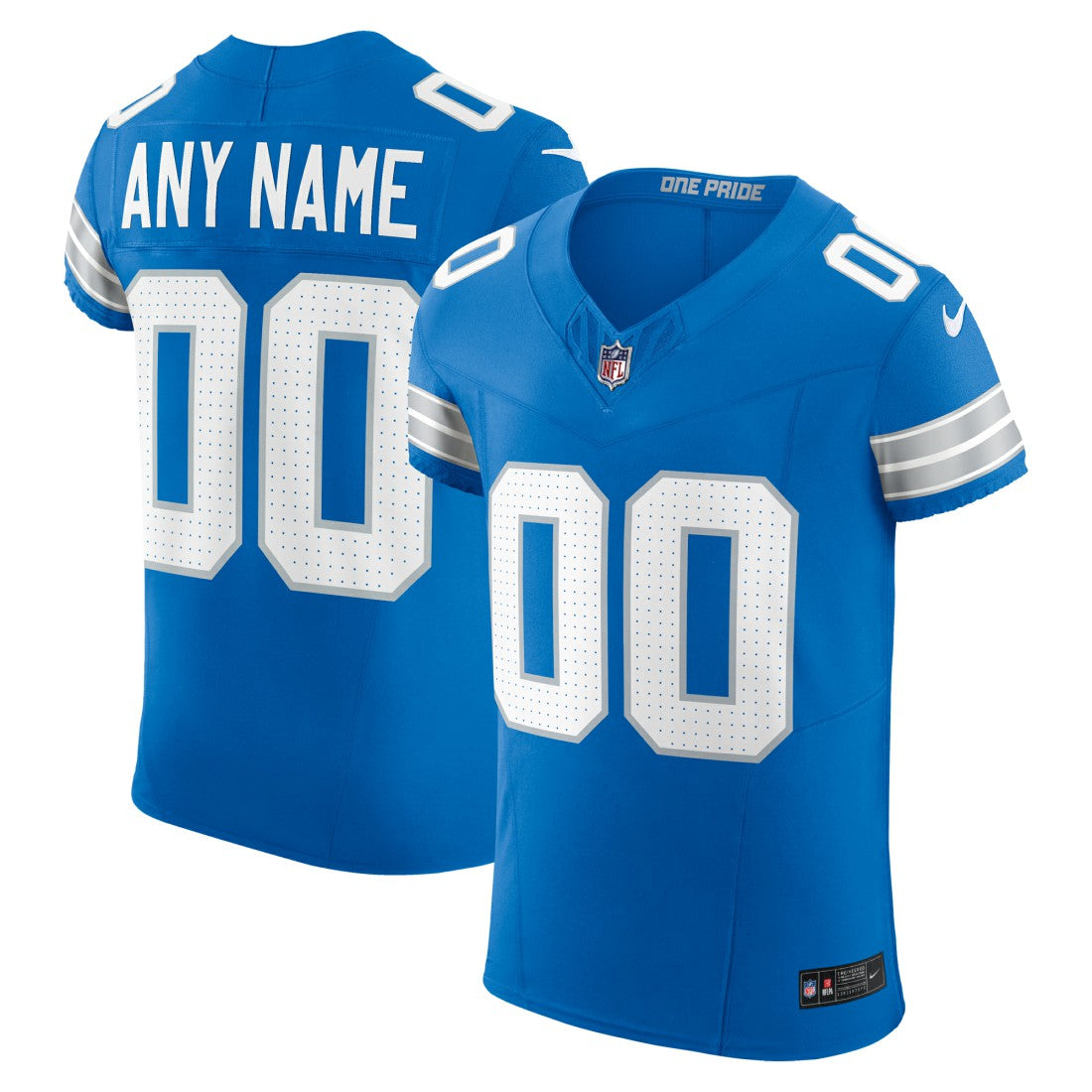 Detroit Lions Team Vapor F.U.S.E. Elite Custom Jersey Blue