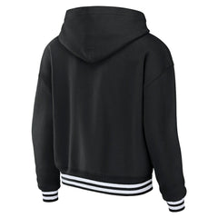 Las Vegas Raiders WEAR by Erin Andrews Women's Lace-Up Pullover Hoodie Black