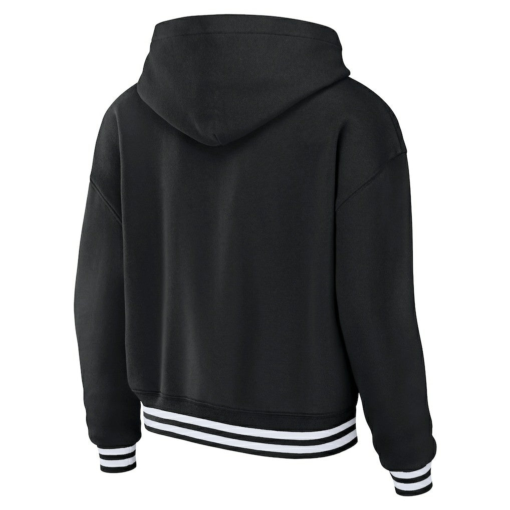 Miami Dolphins WEAR by Erin Andrews Women's Lace-Up Pullover Hoodie Black