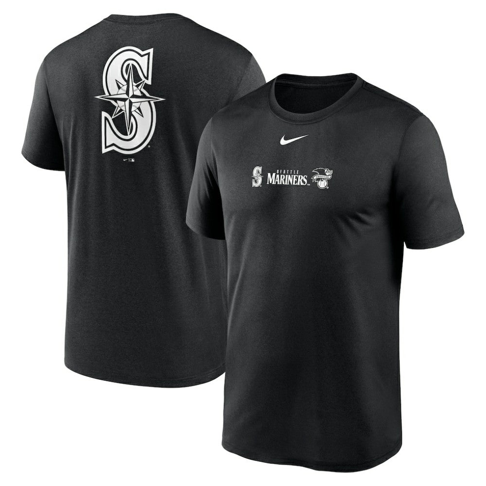 Seattle Mariners Nike Fashion Over Shoulder Logo Legend T-Shirt - Black T-shirts