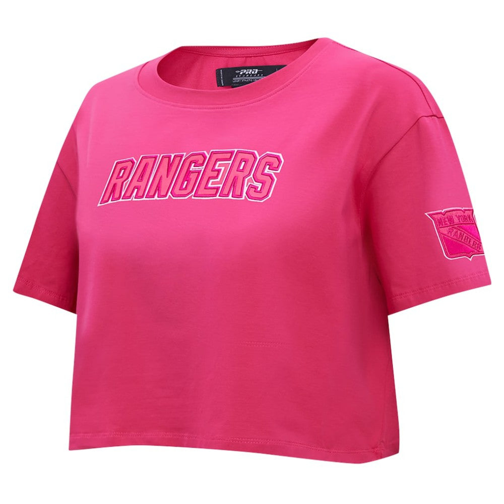 NHL New York Rangers Pro Standard Women's Triple Pink Cropped Boxy T-Shirt