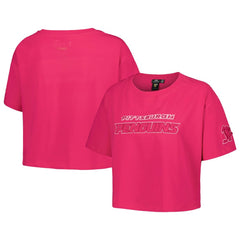 NHL Pittsburgh Penguins Pro Standard Women's Triple Pink Cropped Boxy T-Shirt