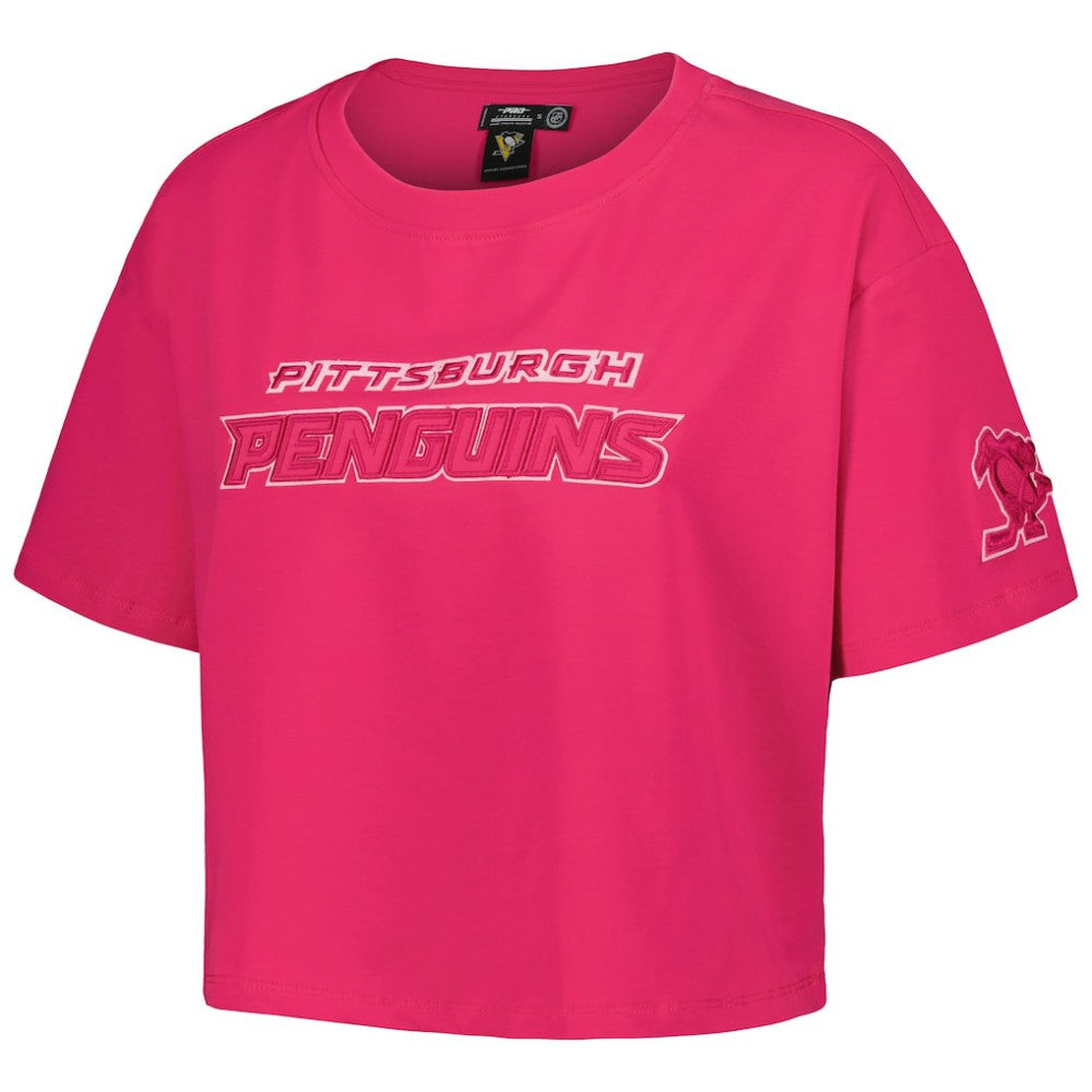 NHL Pittsburgh Penguins Pro Standard Women's Triple Pink Cropped Boxy T-Shirt