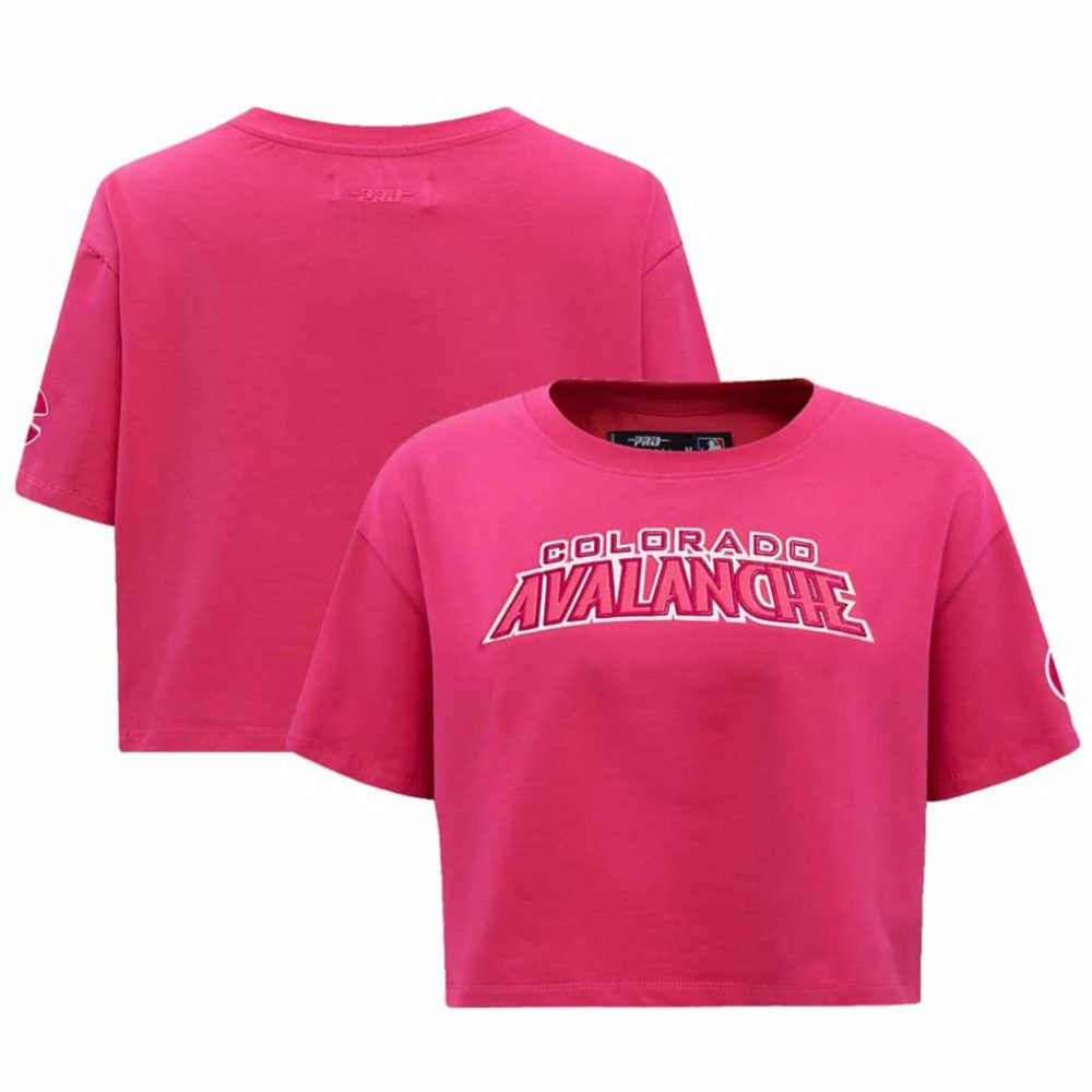 NHL Colorado Avalanche Pro Standard Women's Triple Pink Cropped Boxy T-Shirt