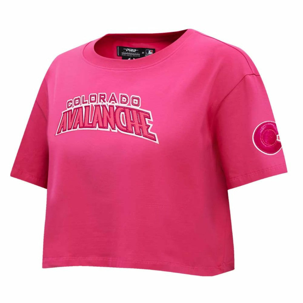 NHL Colorado Avalanche Pro Standard Women's Triple Pink Cropped Boxy T-Shirt