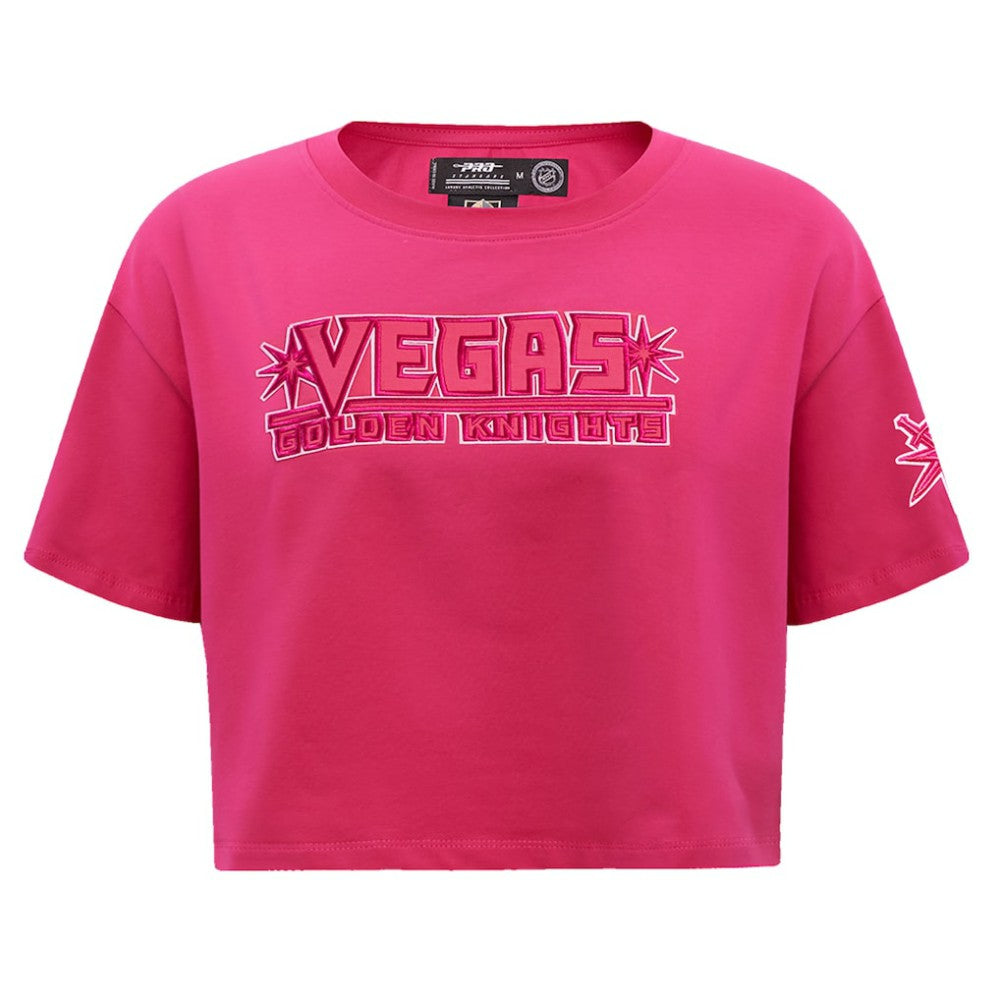NHL Vegas Golden Knights Pro Standard Women's Triple Pink Cropped Boxy T-Shirt