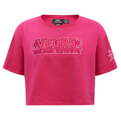 NHL Vegas Golden Knights Pro Standard Women's Triple Pink Cropped Boxy T-Shirt