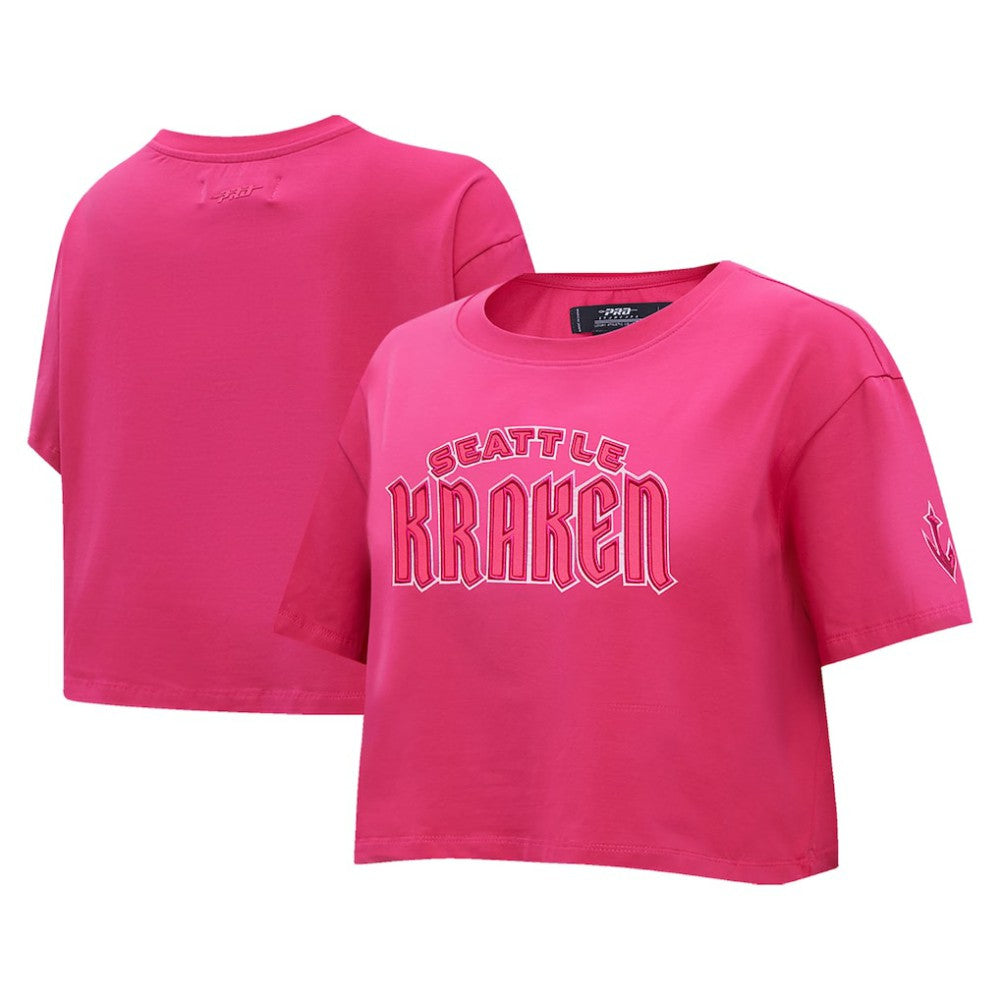 NHL Seattle Kraken Pro Standard Women's Triple Pink Cropped Boxy T-Shirt