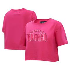 NHL Seattle Kraken Pro Standard Women's Triple Pink Cropped Boxy T-Shirt