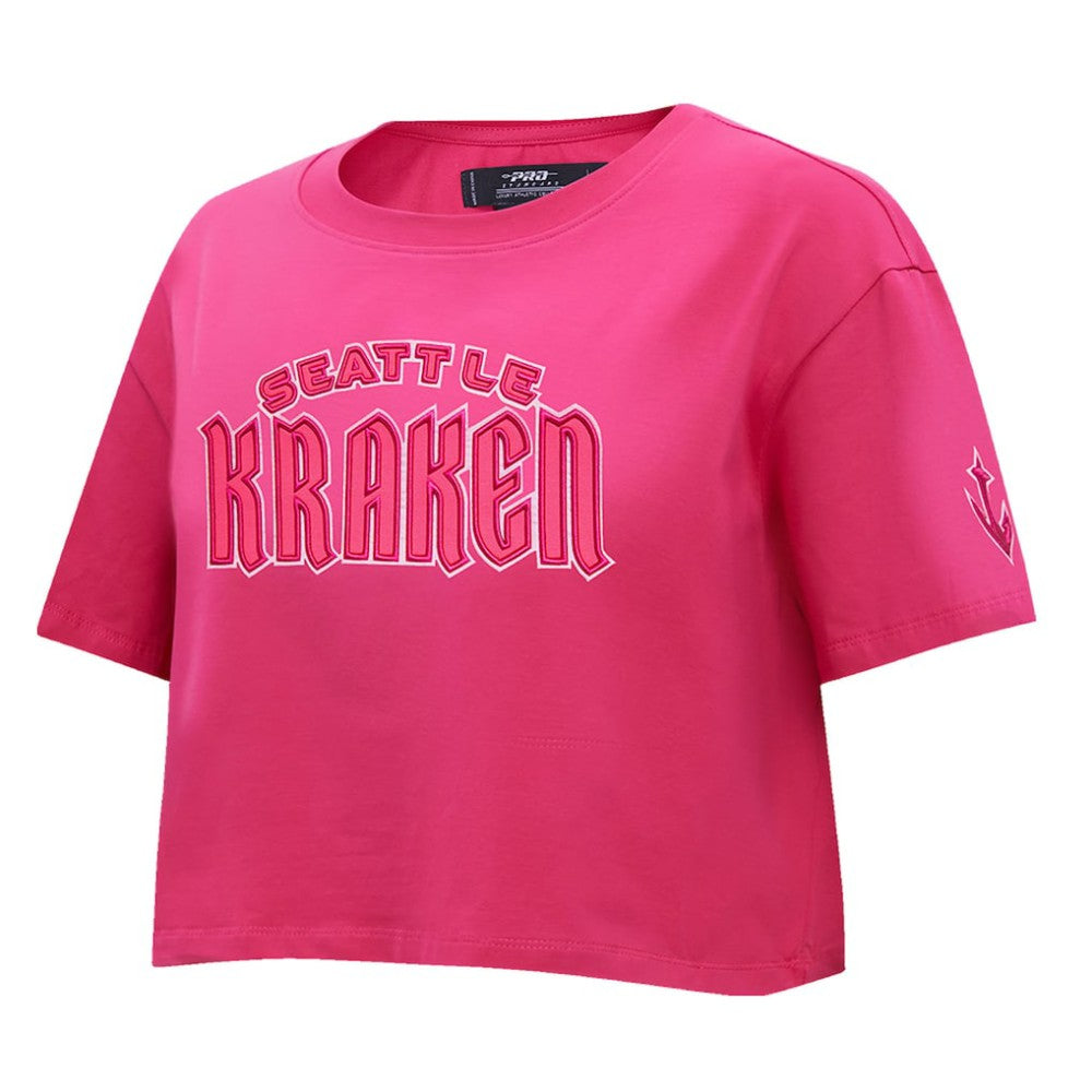 NHL Seattle Kraken Pro Standard Women's Triple Pink Cropped Boxy T-Shirt