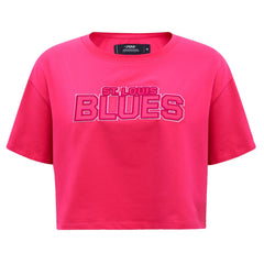NHL St. Louis Blues Pro Standard Women's Triple Pink Cropped Boxy T-Shirt
