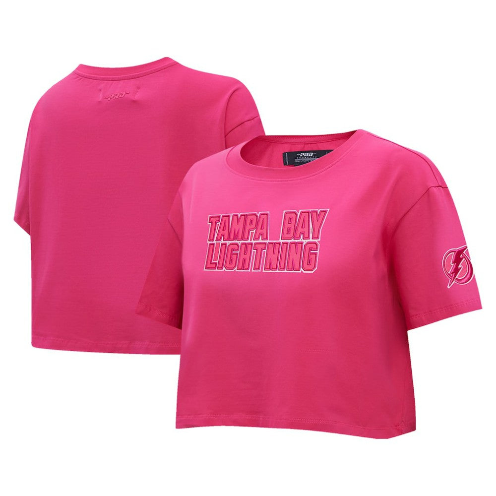 NHL Tampa Bay Lightning Pro Standard Women's Triple Pink Cropped Boxy T-Shirt