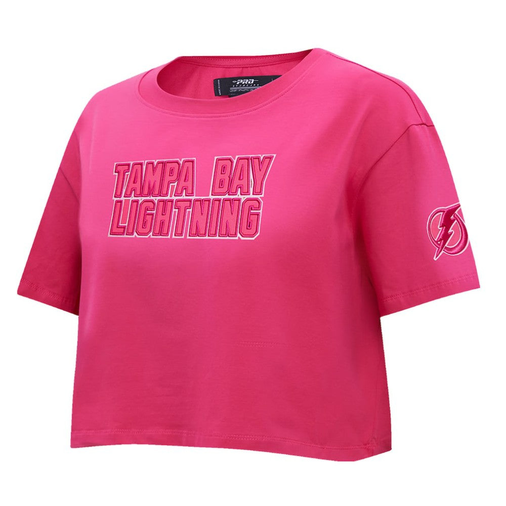 NHL Tampa Bay Lightning Pro Standard Women's Triple Pink Cropped Boxy T-Shirt