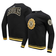 NHL Boston Bruins Pro Standard Crest Emblem Pullover Sweatshirt - Black