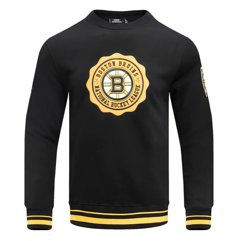 NHL Boston Bruins Pro Standard Crest Emblem Pullover Sweatshirt - Black