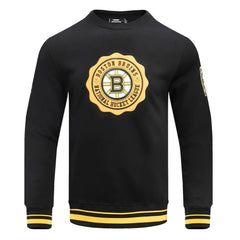 NHL Boston Bruins Pro Standard Crest Emblem Pullover Sweatshirt - Black