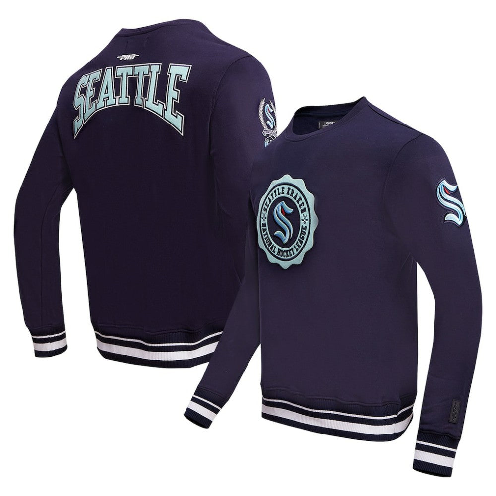 NHL Seattle Kraken Pro Standard Crest Emblem Pullover Sweatshirt - Deep Sea Blue
