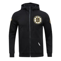 NHL Boston Bruins Pro Standard Classic Chenille Full-Zip Hoodie Jacket - Black