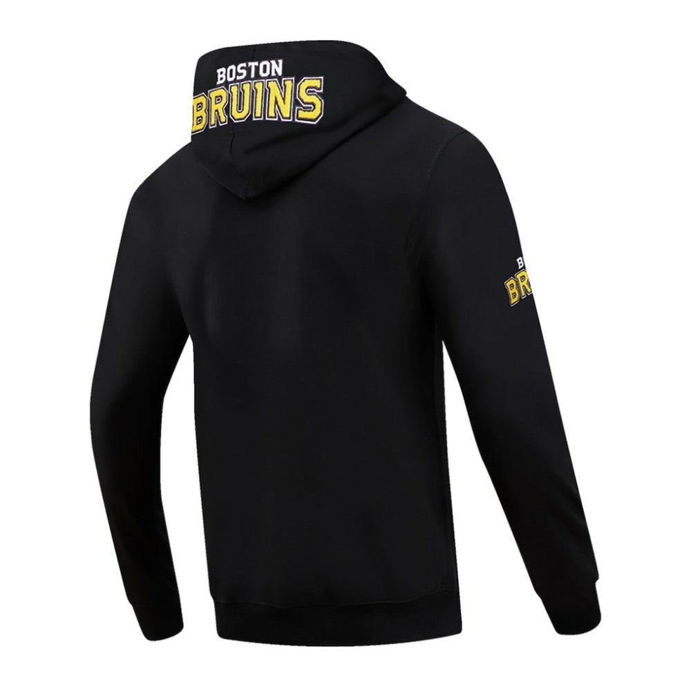 NHL Boston Bruins Pro Standard Classic Chenille Full-Zip Hoodie Jacket - Black