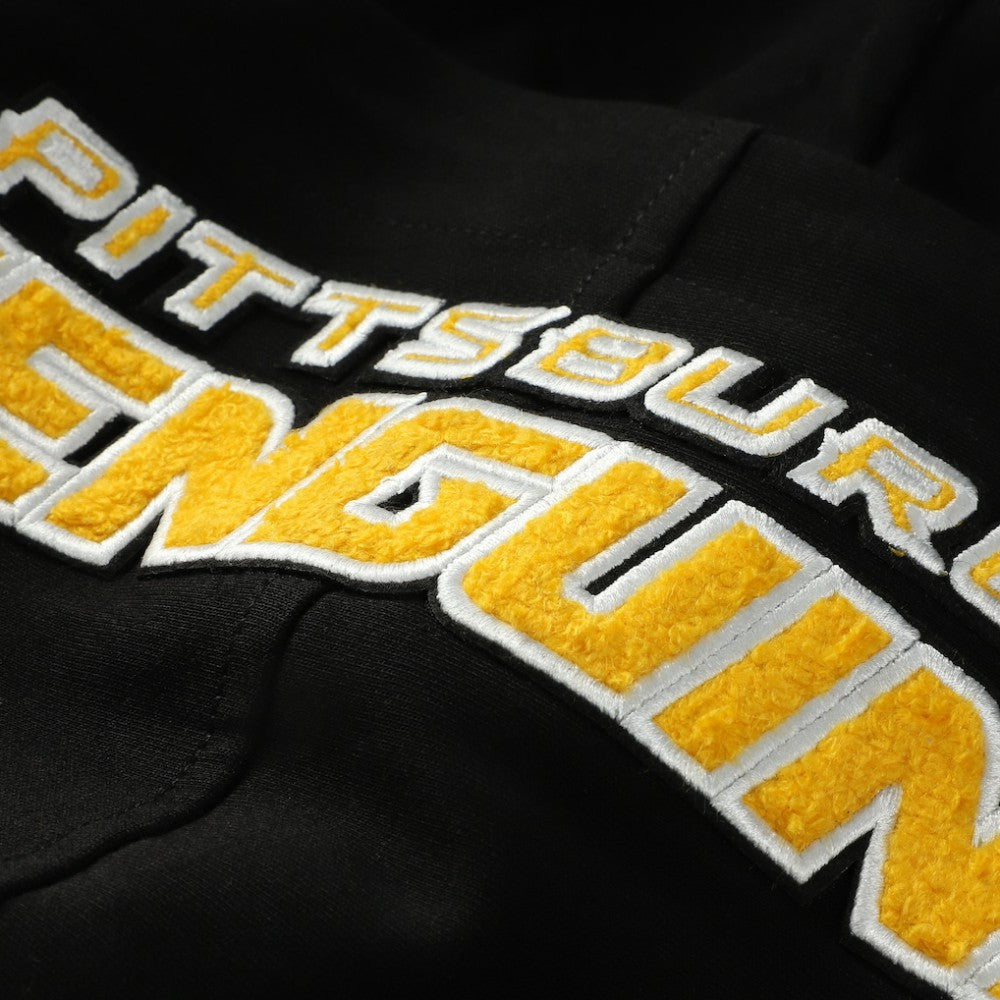 NHL Pittsburgh Penguins Pro Standard Classic Chenille Full-Zip Hoodie Jacket - Black