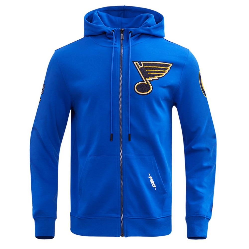 NHL St. Louis Blues Pro Standard Classic Chenille Full-Zip Hoodie Jacket - Blue