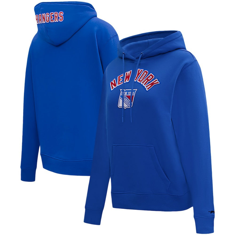 NHL New York Rangers Pro Standard Women's Classic Chenille Pullover Hoodie - Blue