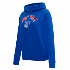 NHL New York Rangers Pro Standard Women's Classic Chenille Pullover Hoodie - Blue