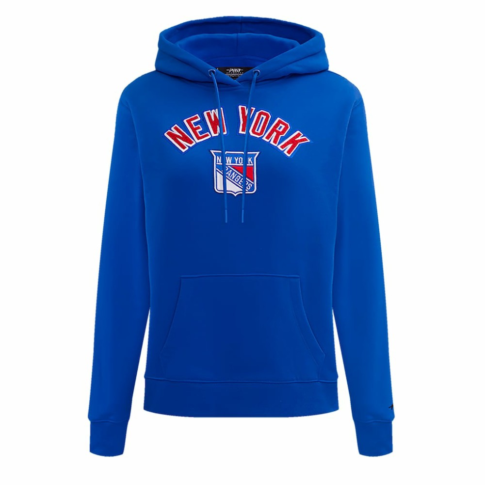 NHL New York Rangers Pro Standard Women's Classic Chenille Pullover Hoodie - Blue