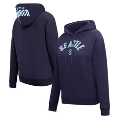 NHL Seattle Kraken Pro Standard Women's Classic Chenille Pullover Hoodie - Navy