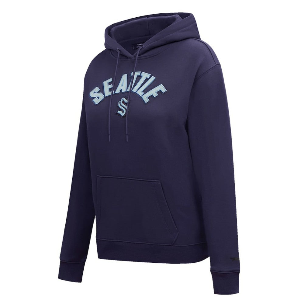 NHL Seattle Kraken Pro Standard Women's Classic Chenille Pullover Hoodie - Navy