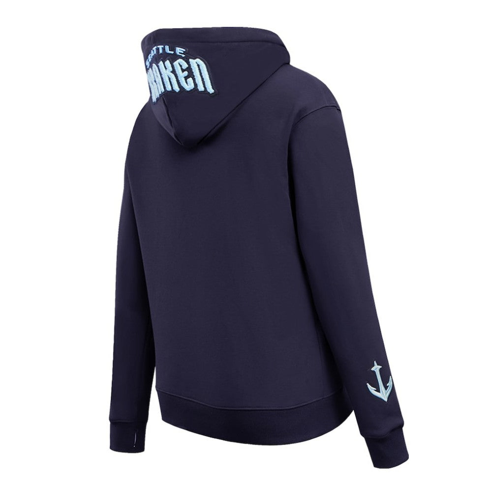 NHL Seattle Kraken Pro Standard Women's Classic Chenille Pullover Hoodie - Navy