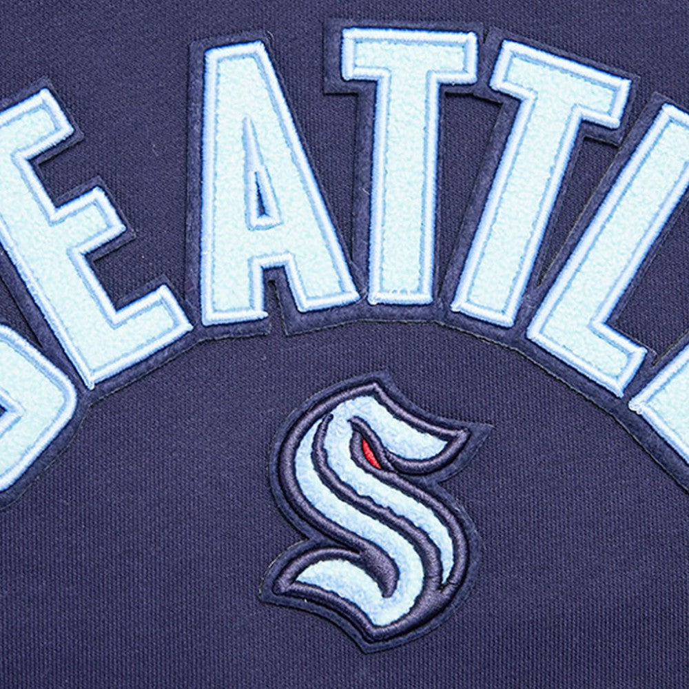 NHL Seattle Kraken Pro Standard Women's Classic Chenille Pullover Hoodie - Navy