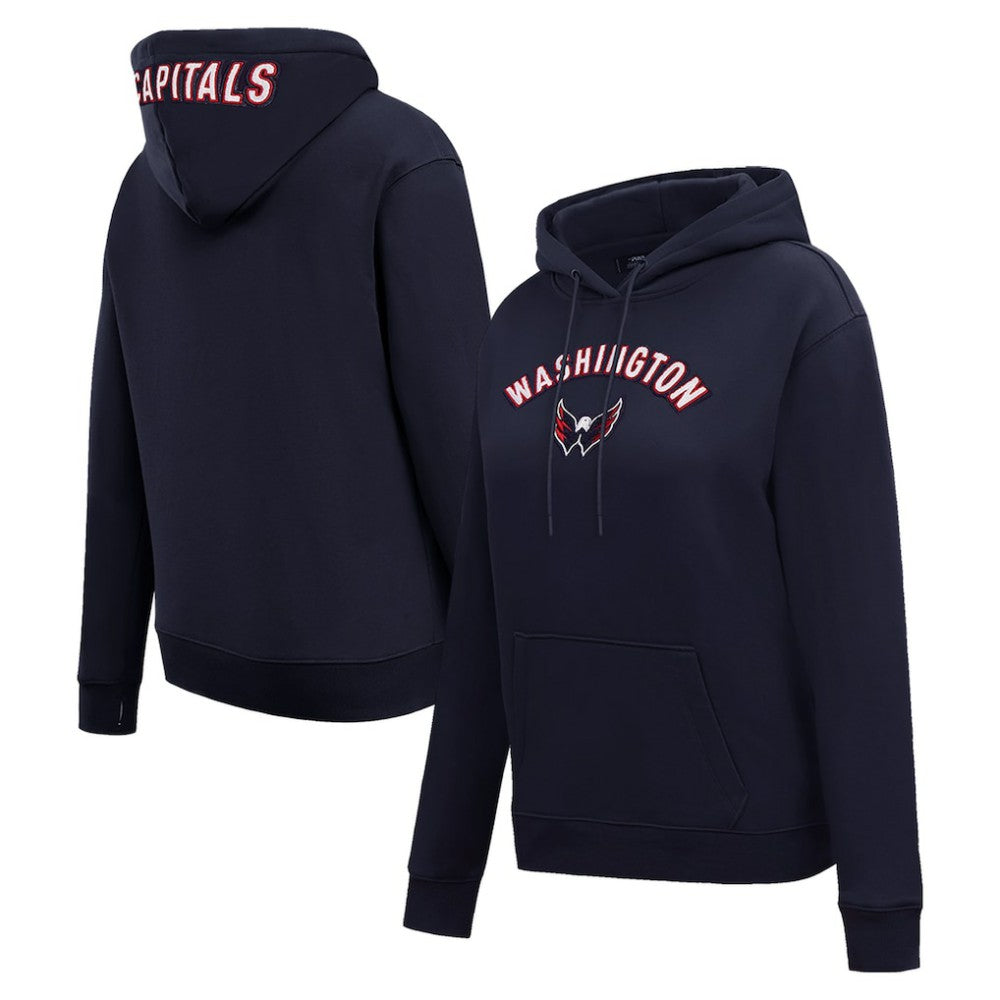 NHL Washington Capitals Pro Standard Women's Classic Chenille Pullover Hoodie - Navy