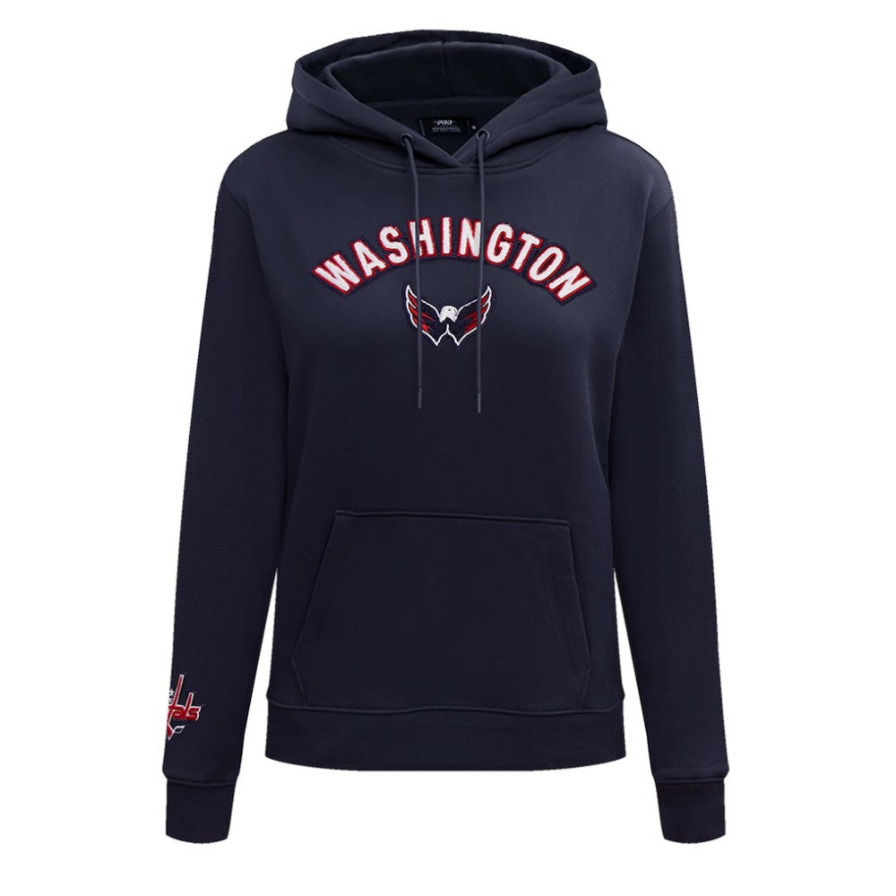 NHL Washington Capitals Pro Standard Women's Classic Chenille Pullover Hoodie - Navy