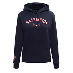 NHL Washington Capitals Pro Standard Women's Classic Chenille Pullover Hoodie - Navy