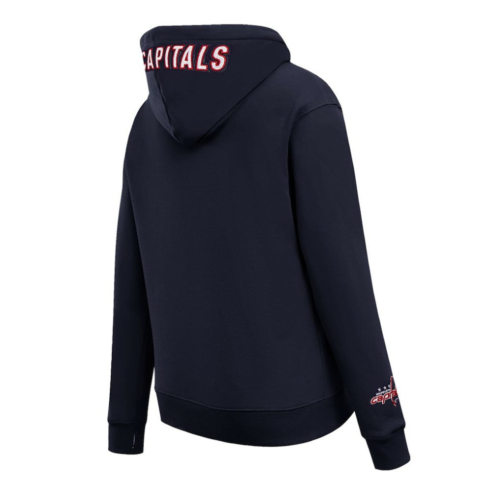 NHL Washington Capitals Pro Standard Women's Classic Chenille Pullover Hoodie - Navy