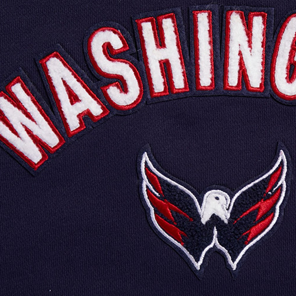 NHL Washington Capitals Pro Standard Women's Classic Chenille Pullover Hoodie - Navy