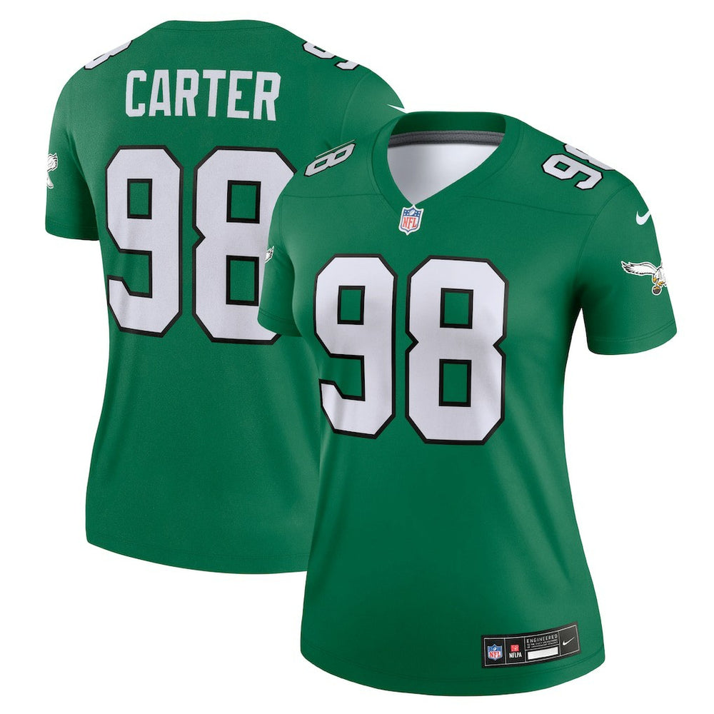 Jalen Carter Philadelphia Eagles Women's Alternate Legend Player Performance Top Kelly Green