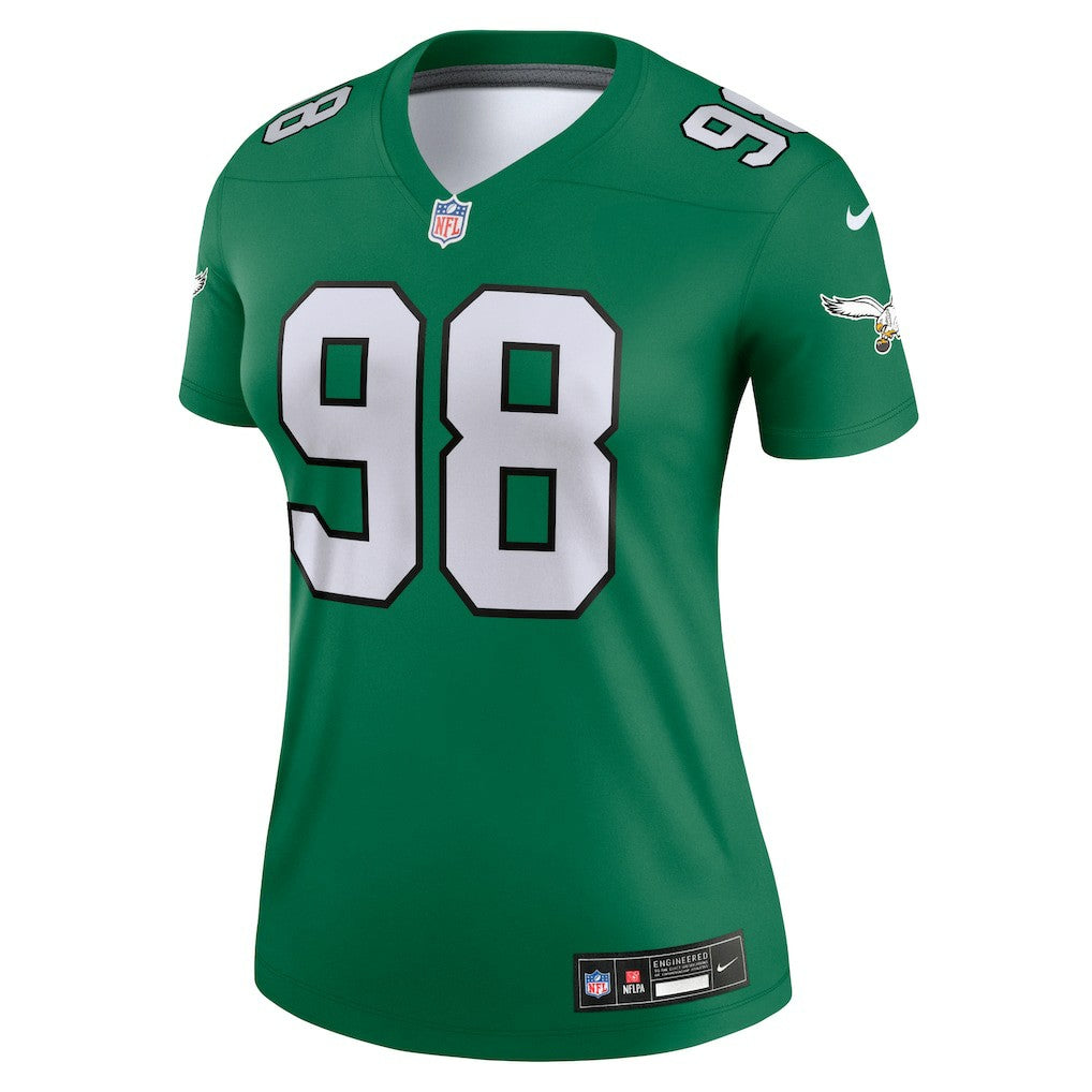 Jalen Carter Philadelphia Eagles Women's Alternate Legend Player Performance Top Kelly Green