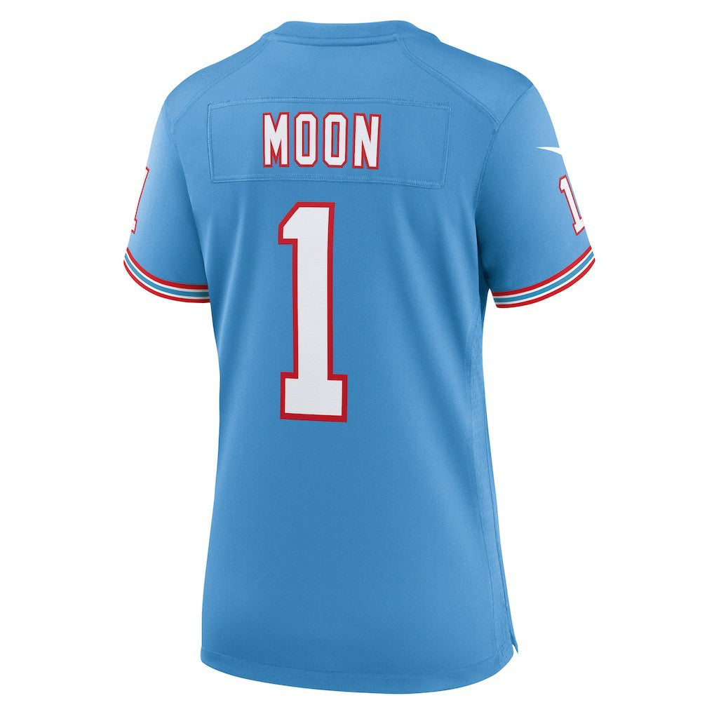 Warren Moon Tennessee Titans Women's Oilers Throwback Retired Player Game Jersey Light Blue