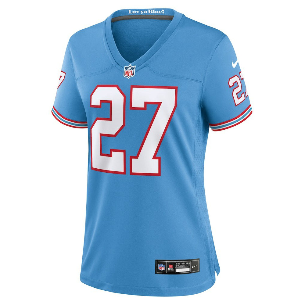 Eddie George Tennessee Titans Women's Oilers Throwback Retired Player Game Jersey Light Blue