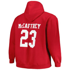 Christian McCaffrey San Francisco 49ers Big & Tall Fleece Name & Number Pullover Hoodie Scarlet