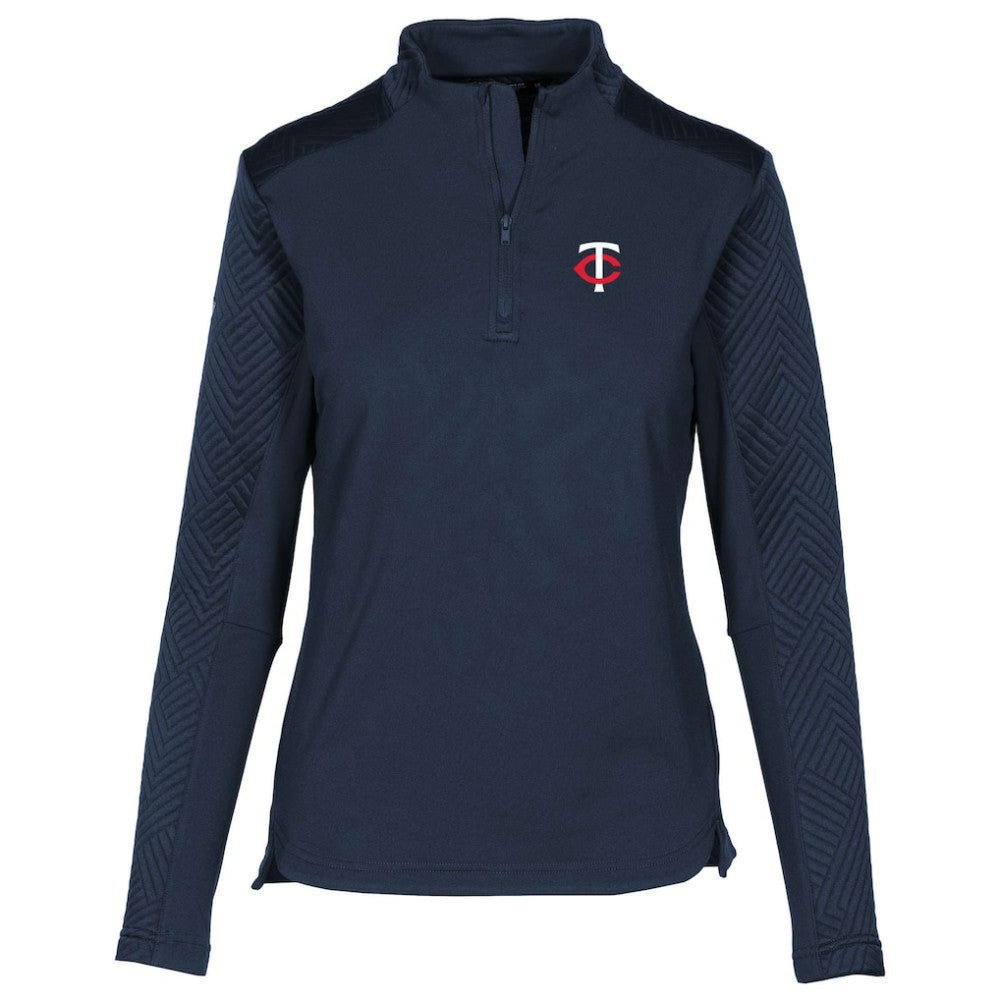 Minnesota Twins Levelwear Women's Daybreak Insignia Core Quarter-Zip Pullover Top - Navy Pullover