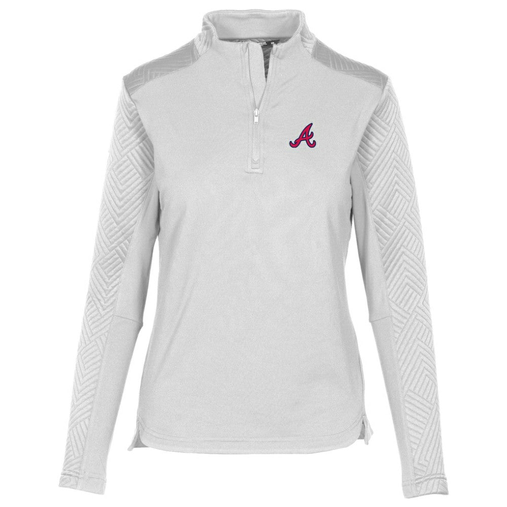 Atlanta Braves Levelwear Women's Daybreak Insignia 2.0 Quarter-Zip Pullover Top - White Pullover