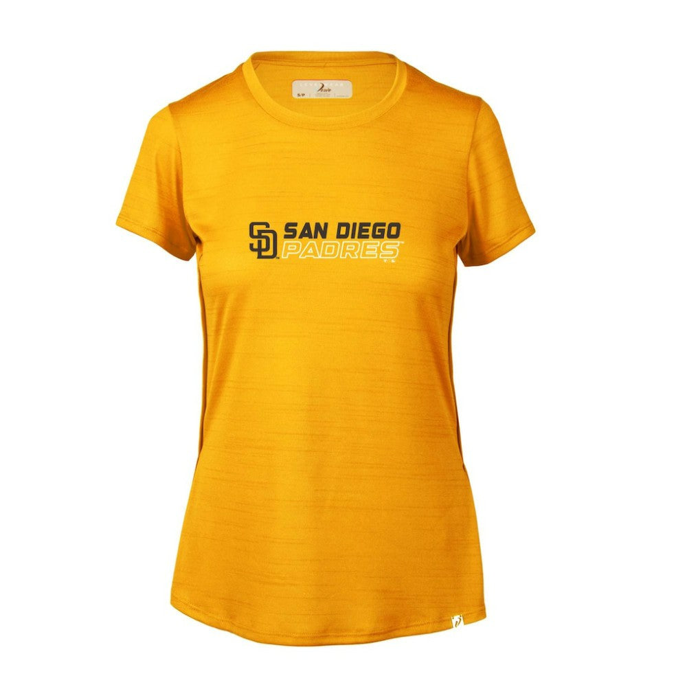 San Diego Padres Levelwear Women's Lux Chase T-Shirt - Gold T-shirts