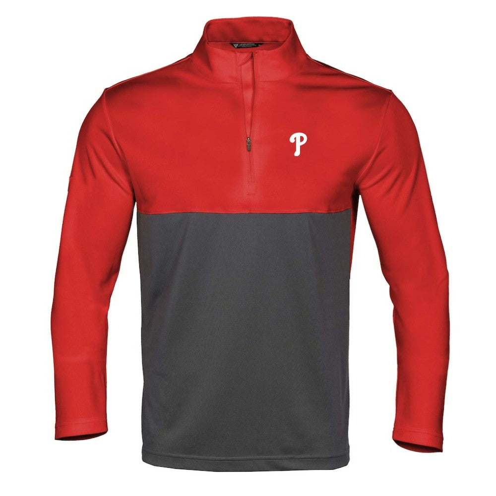 Philadelphia Phillies Levelwear Pursue Insignia 2.0 Quarter-Zip Pullover Top - Red/Charcoal Pullover