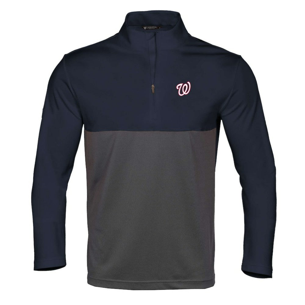 Washington Nationals Levelwear Pursue Insignia 2.0 Quarter-Zip Pullover Top - Navy/Charcoal Pullover