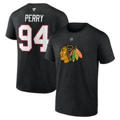 NHL Corey Perry Chicago Blackhawks Fanatics Authentic Stack Name & Number T-Shirt - Black