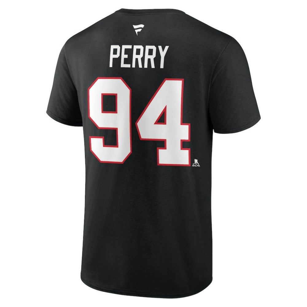 NHL Corey Perry Chicago Blackhawks Fanatics Authentic Stack Name & Number T-Shirt - Black