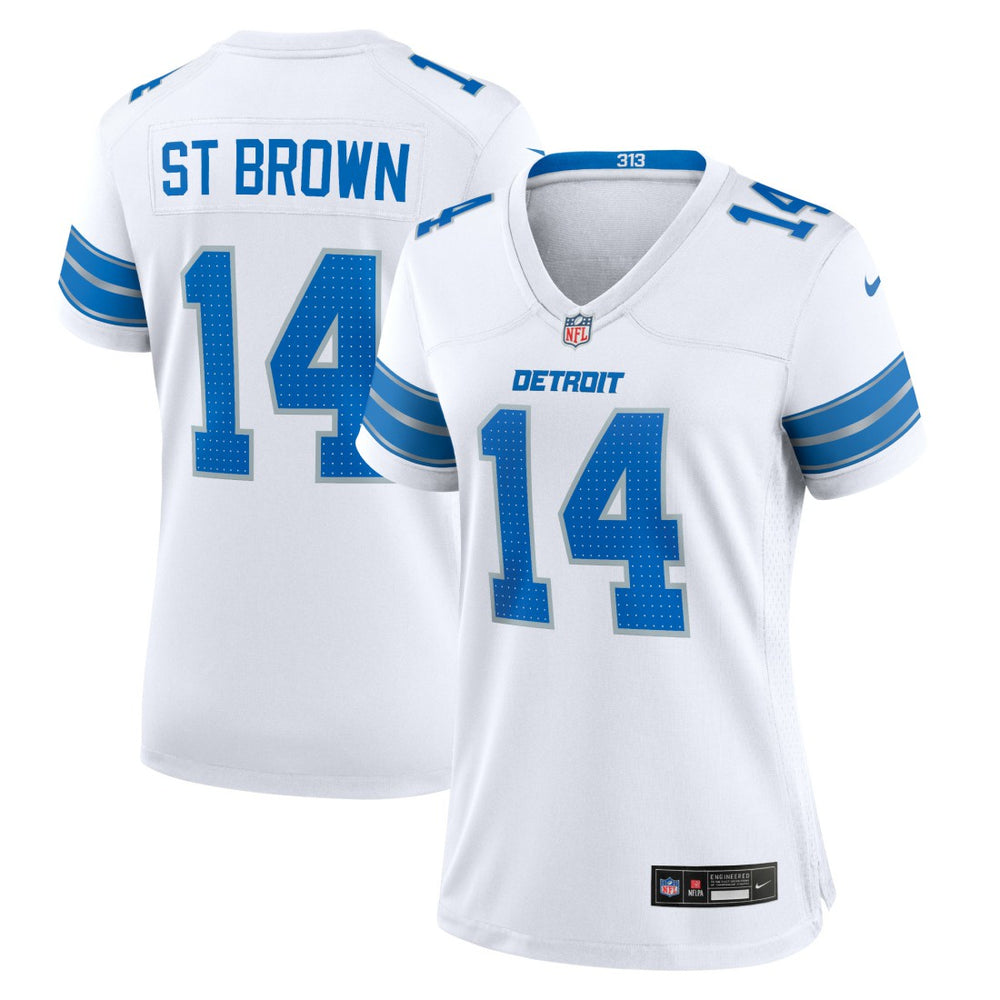 Amon-Ra St. Brown Detroit Lions Women's White Game Jersey White
